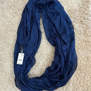 EXPRESS blue with glitter tube scarf